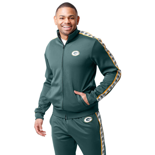Green Bay Packers NFL Mens Stripe Logo Track Jacket